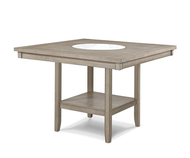 Fulton - Counter Table - White Oak With Marble by Crown Mark | Bel Furniture