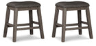 Caitbrook - Upholstered Stool (Set of 2) - Gray
