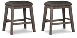 Caitbrook - Upholstered Stool (Set of 2) - Gray