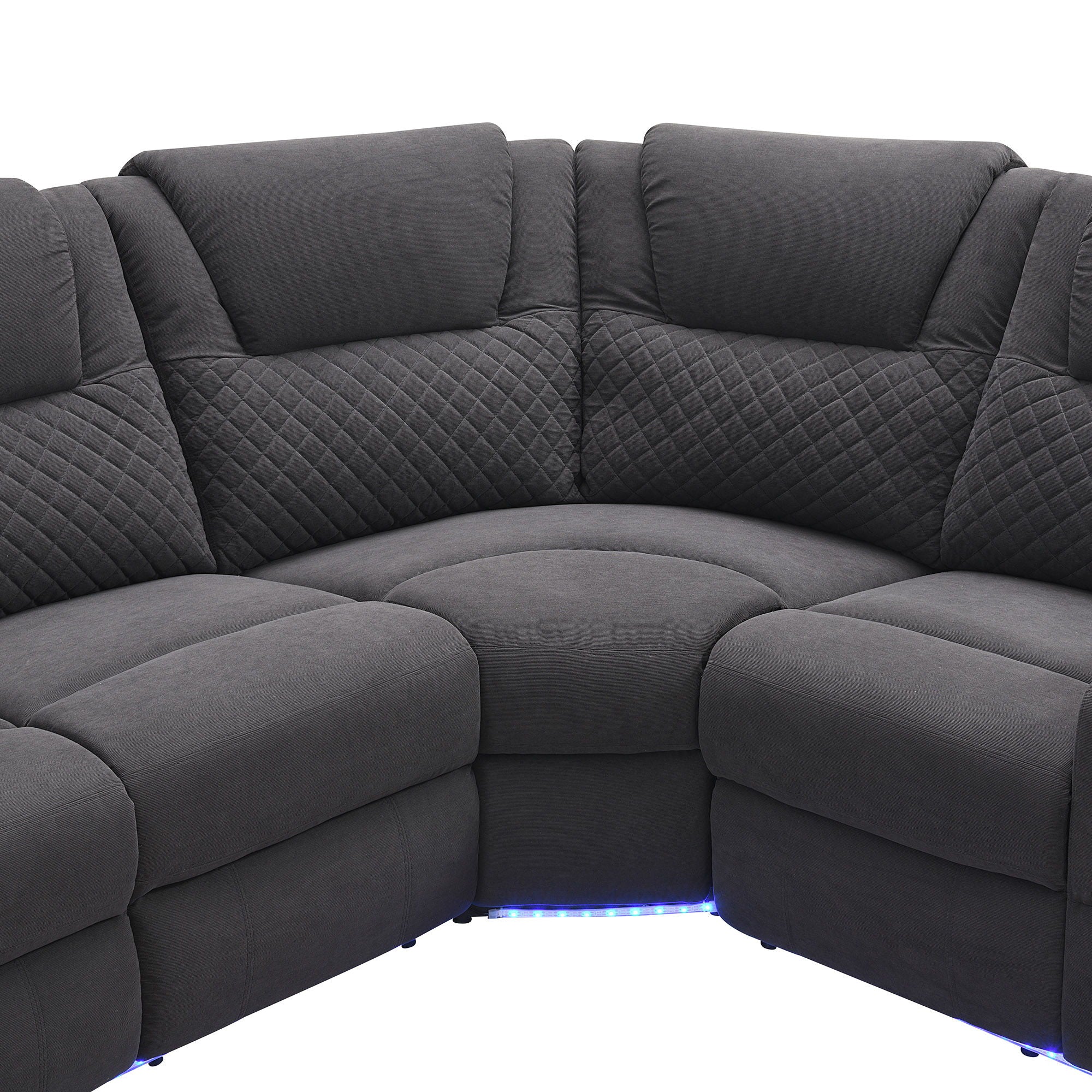 Home Theater Seating Modern Manual Recliner Sofa Chairs With Storage Box And Two Cup Holders For Living Room - Black Gray