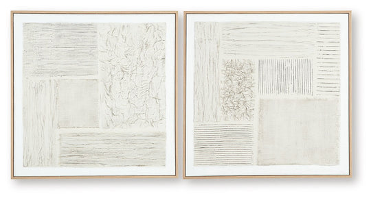 Andorfield - Wall Art Set (Set of 2) - Beige / Black / White
