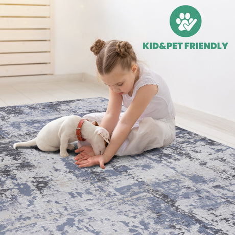 Payas - 8' X 10' Abstract Area Rug - Gray / Denim - view 5