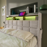 Upholstered Platform Bed With A Hydraulic Storage System, LED And USB Charging (Without Mattress)