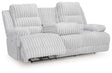 Rhines Falls - Alloy - Reclining Power Sofa With Drop Down Table by Signature Design by Ashley® | Bel Furniture