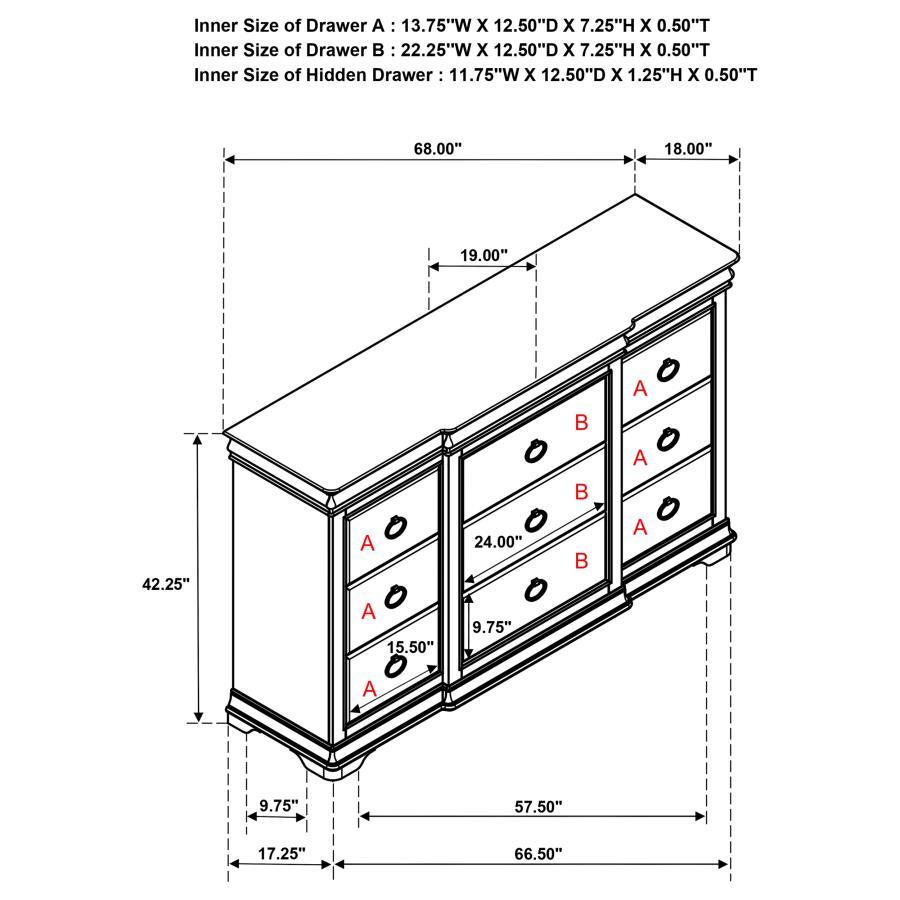 Garland - 11-Drawer Bedroom Dresser Cabinet