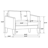 Ruth - Upholstered Track Arm Loveseat by Coaster Fine Furniture | Bel Furniture