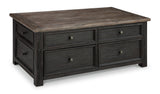 Tyler Creek - Grayish Brown / Black - Lift Top Cocktail Table by Signature Design by Ashley® | Bel Furniture