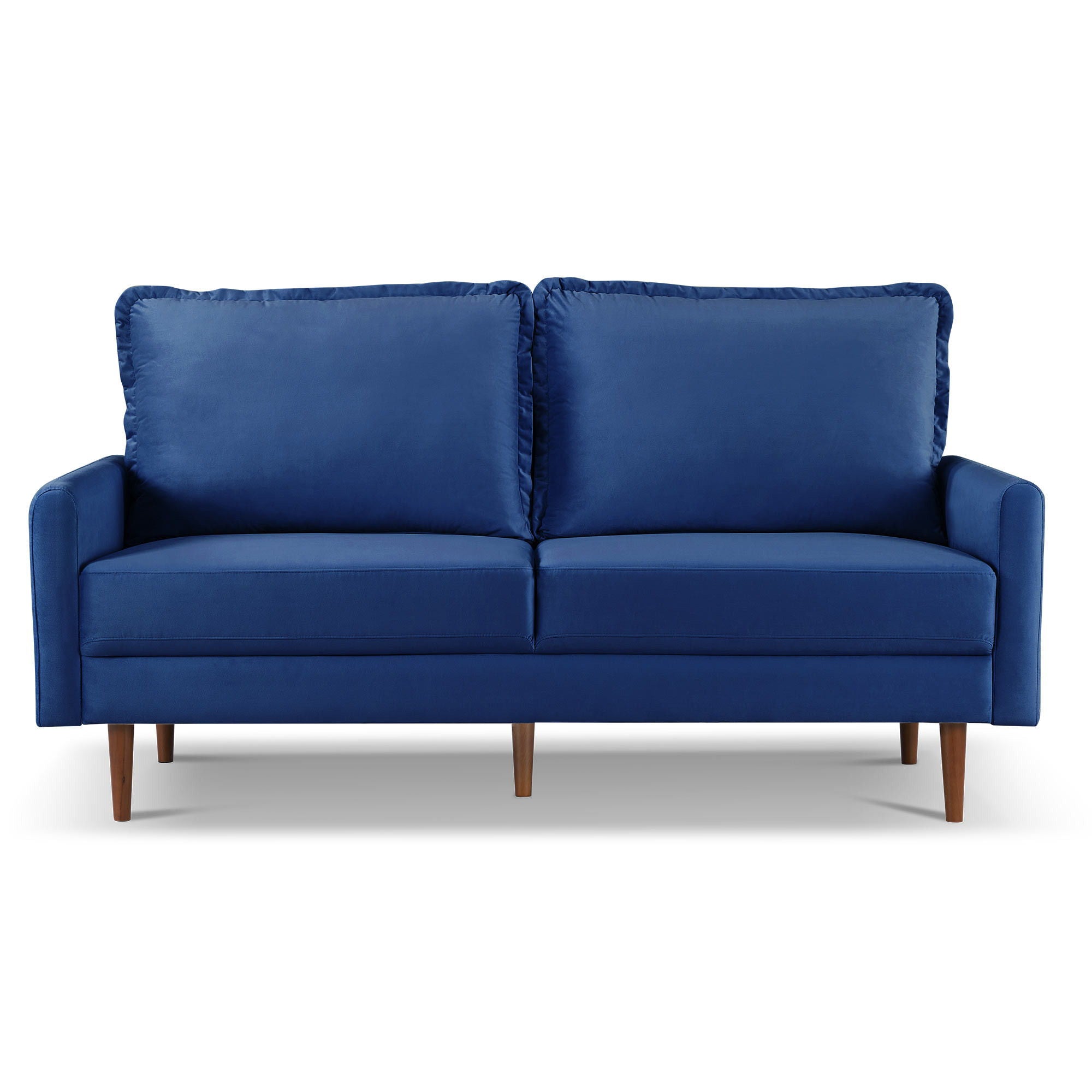 Sofa Velvet With Dark Brown Legs - Blue