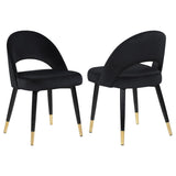 Lindsey - Upholstered Dining Side Chair (Set of 2) Black by CoasterEssence | Bel Furniture