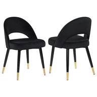 Lindsey - Upholstered Dining Side Chair (Set of 2) Black by CoasterEssence | Bel Furniture