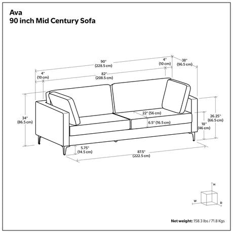 Ava - Mid Century Sofa, Upholstered - view 23