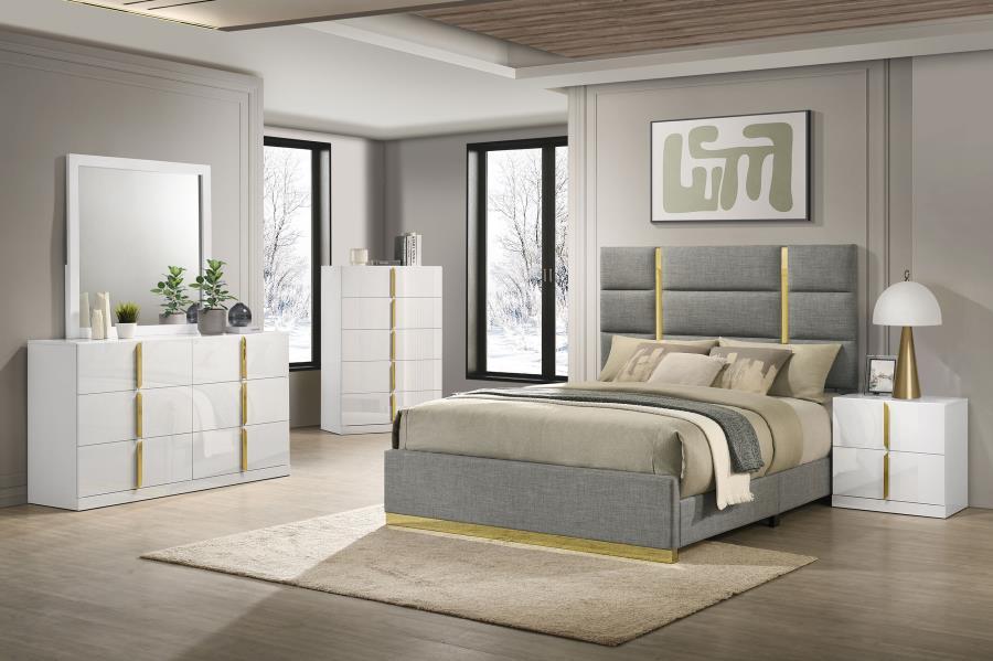 Ines - Fabric Upholstered Panel Bed