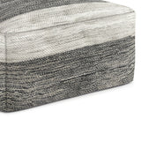 Mathis - Square Woven Outdoor / Indoor Pouf - Gray / White by Simpli-Home | Bel Furniture