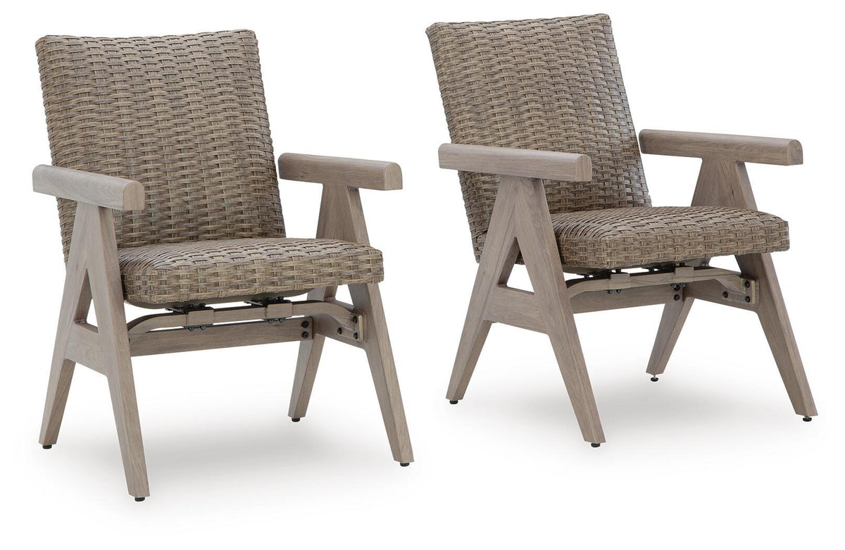 Cliff Trails Rocking Arm Chair (Set of 2) Beige