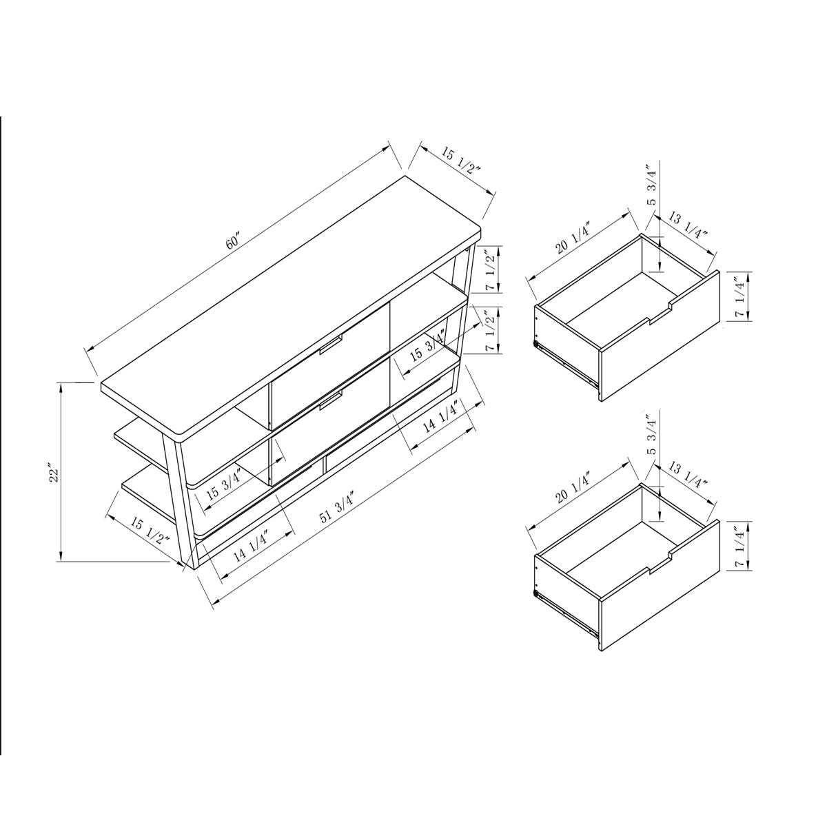 TV Stand With Floating Shelves, Drawers, And Cutout Handles Modern And Functional Design For Entertainment Space - Walnut Brown