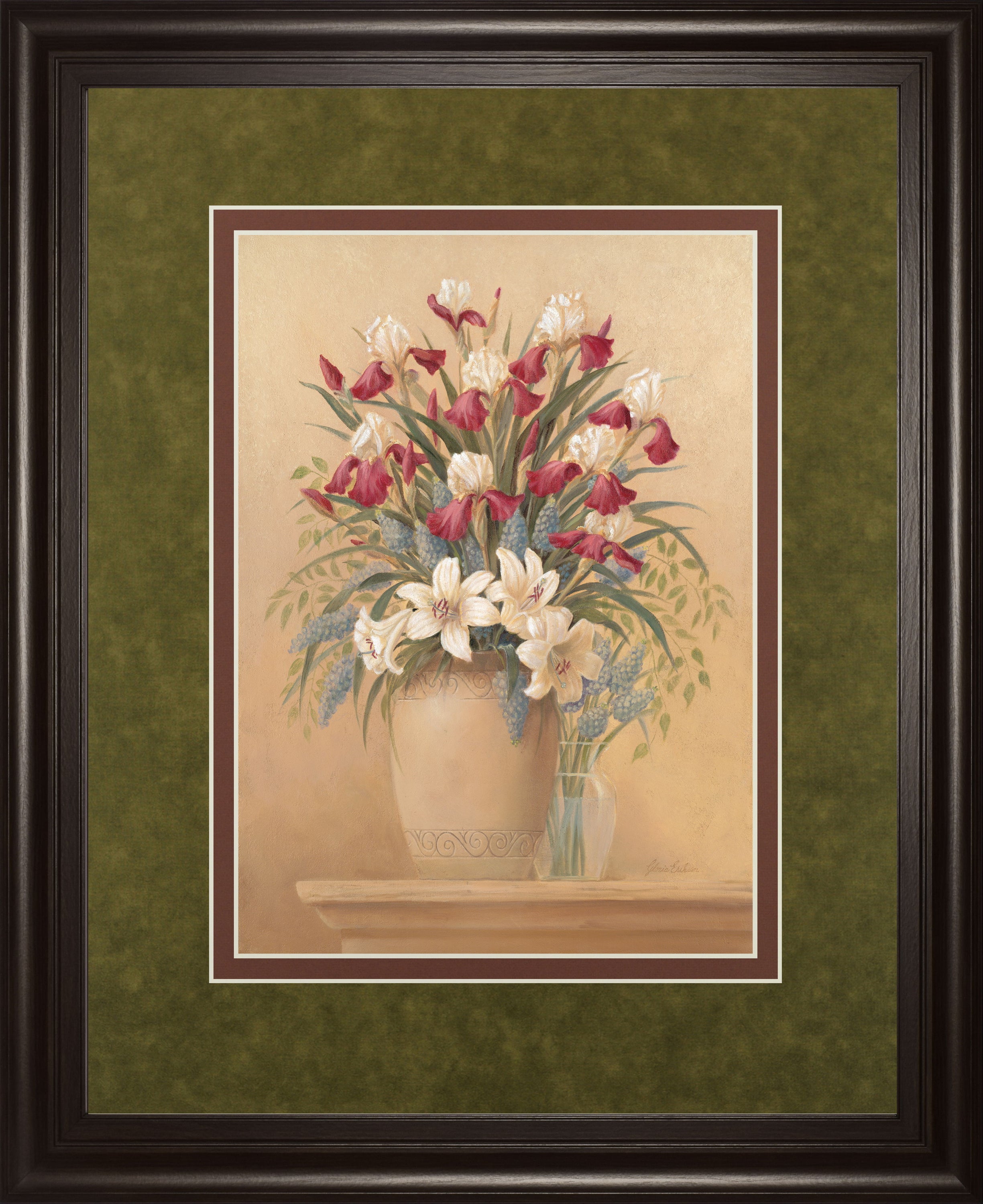 Classic Petal Il By Gloria Eriksen - Framed Print Wall Art - Red