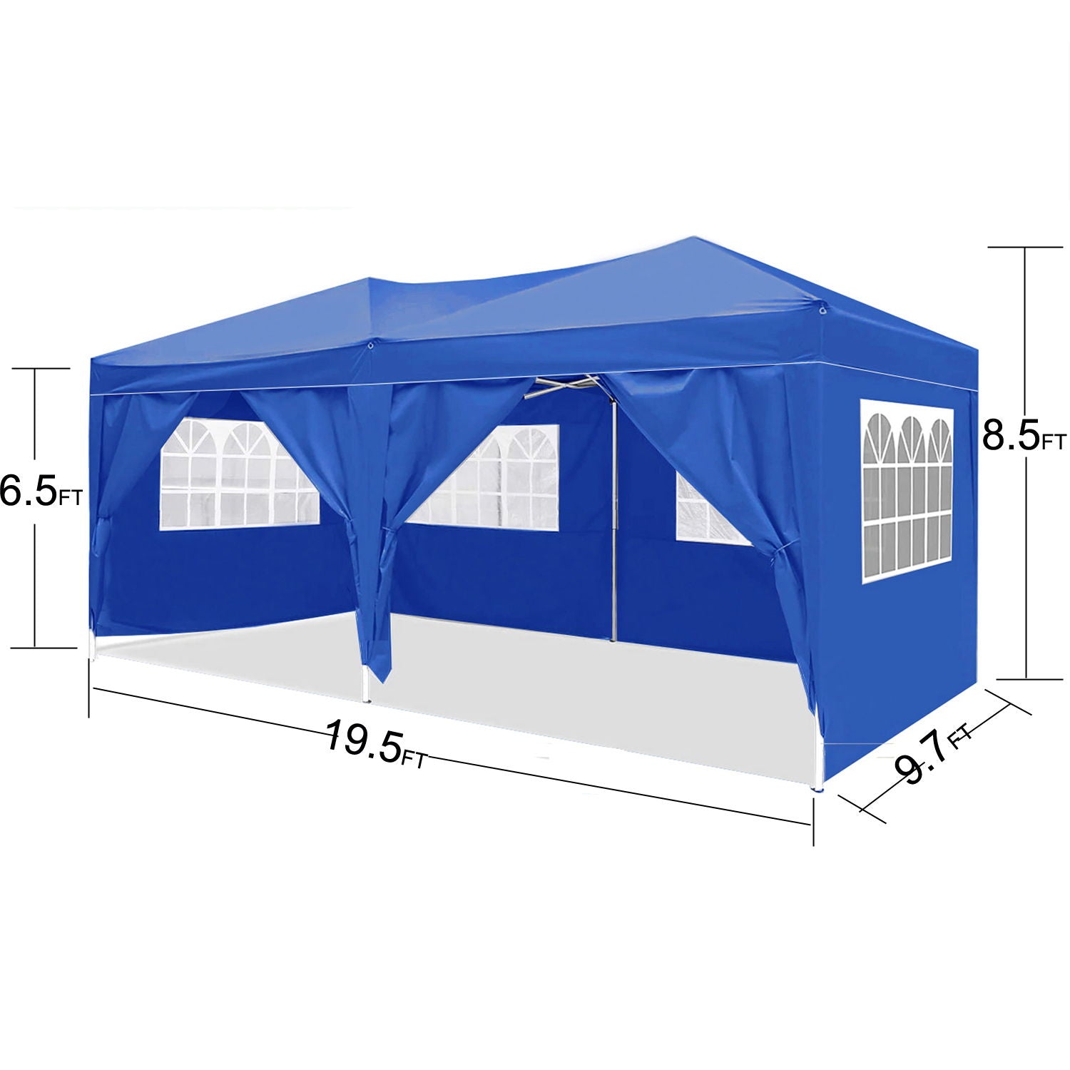 10'X20' Ez Pop Up Canopy Outdoor Portable Party Folding Tent With 6 Removable Sidewalls + Carry Bag + 4 Pieces Weight Bag