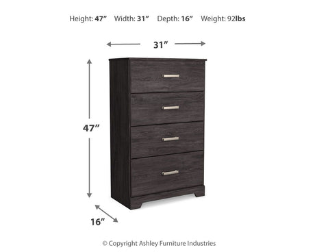 Belachime - Charcoal - Four Drawer Chest by Signature Design by Ashley® | Bel Furniture