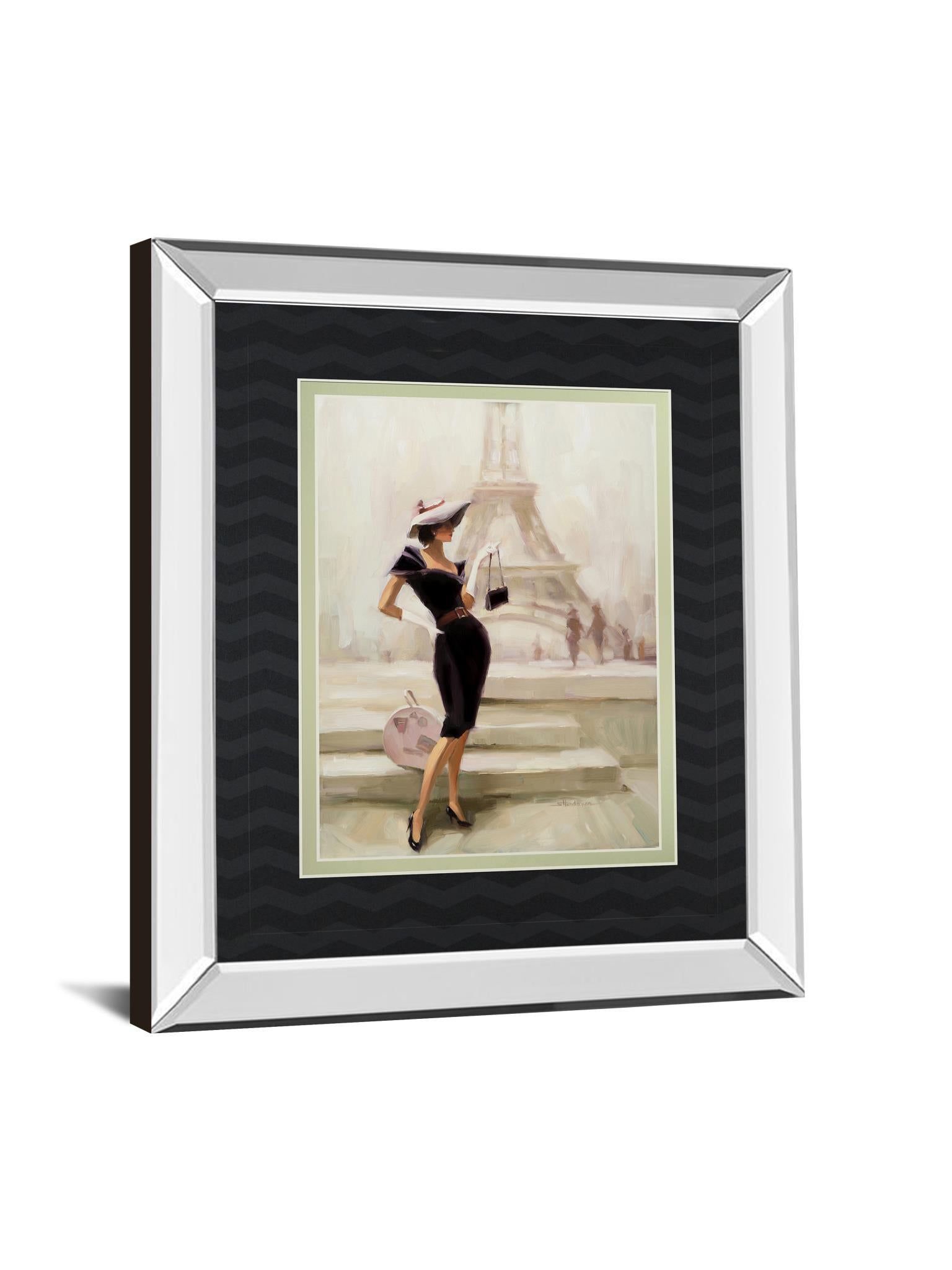 Love, From Paris By Steve Henderson - Mirror Framed Print Wall Art - Black