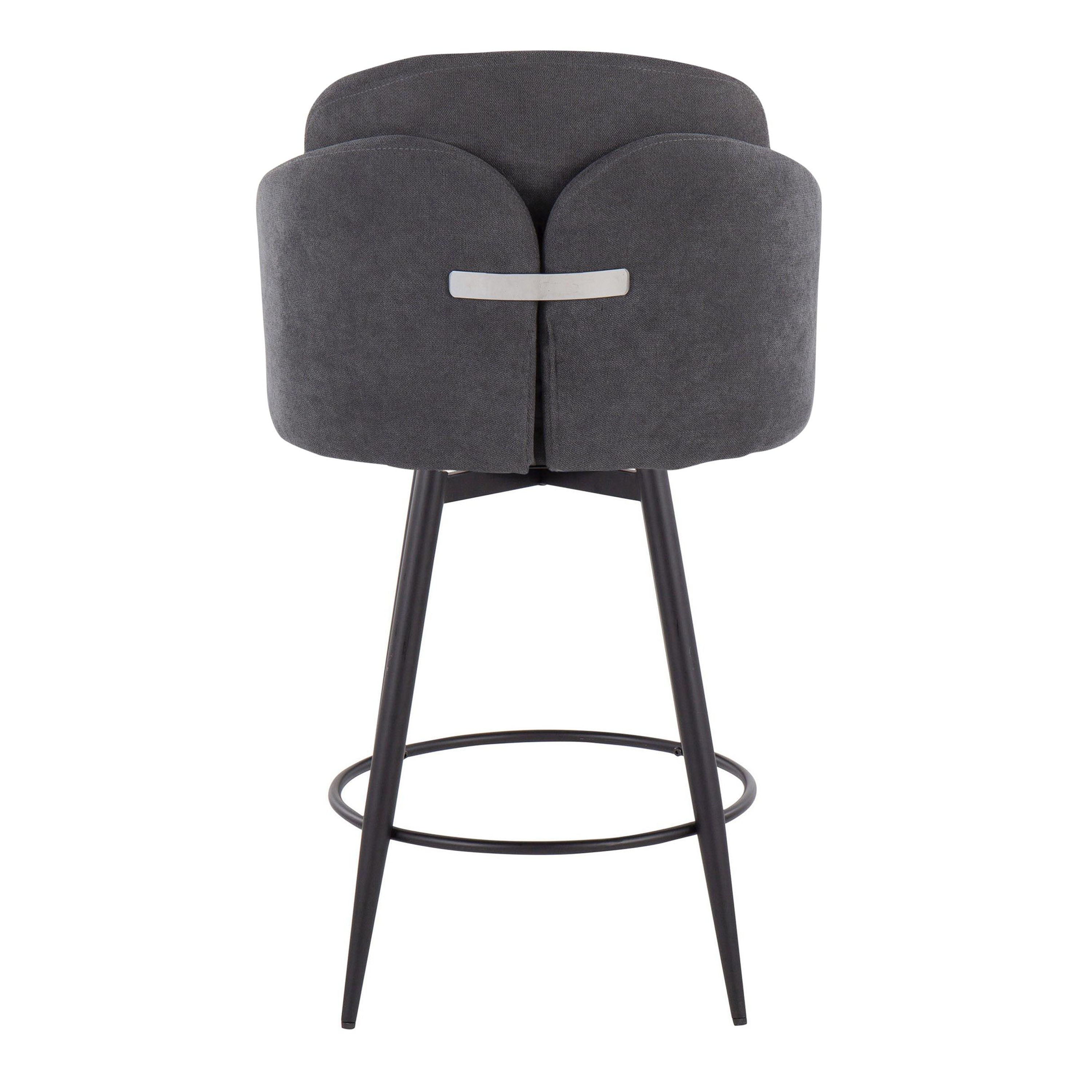 Dahlia - Contemporary Fixed Height Counter Stool With Round Footrest (Set of 2)