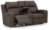 Lavenhorne - Granite - Dbl Rec Loveseat W/Console by Signature Design by Ashley® | Bel Furniture