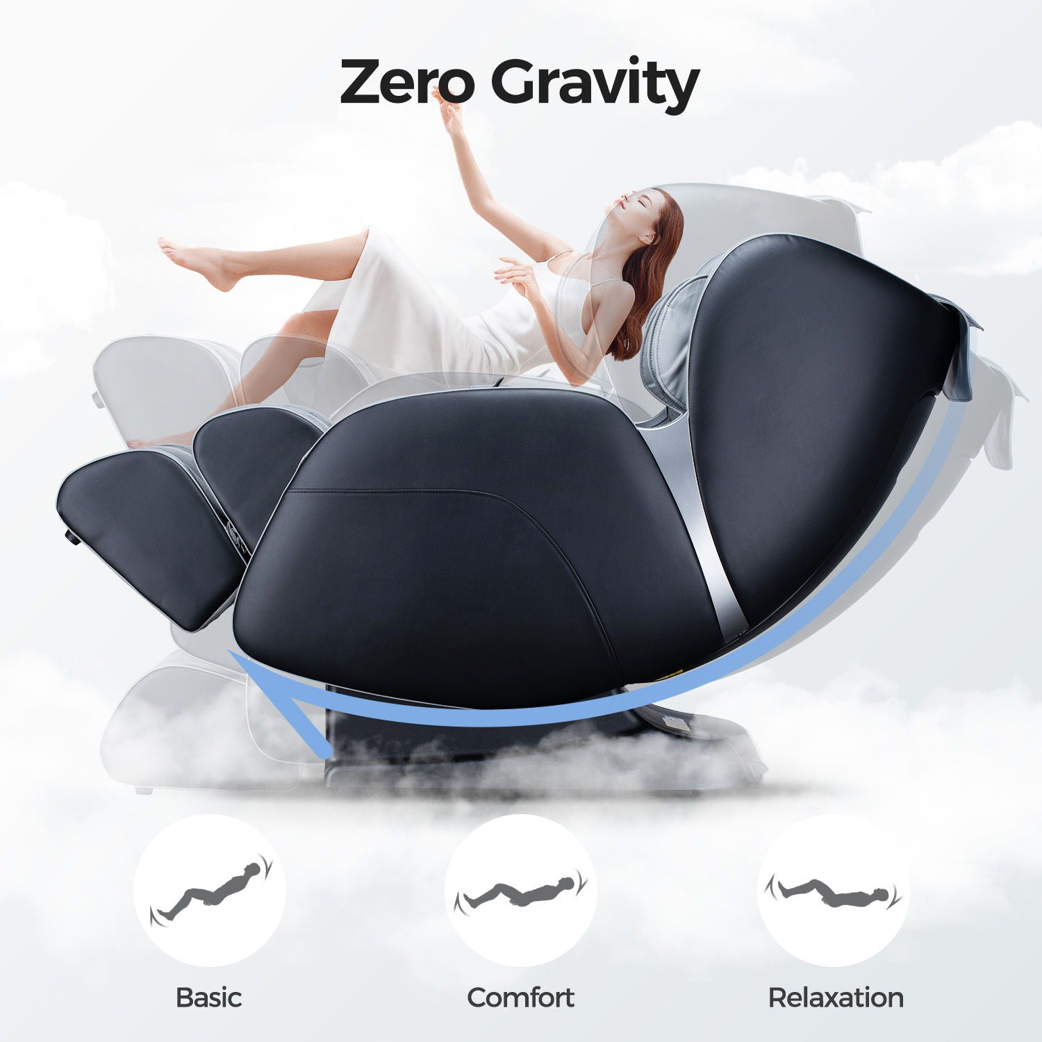 Bosscare - 3D Shiatsu Recline Massage Zero Gravity Full Body Chair With Waist Heating