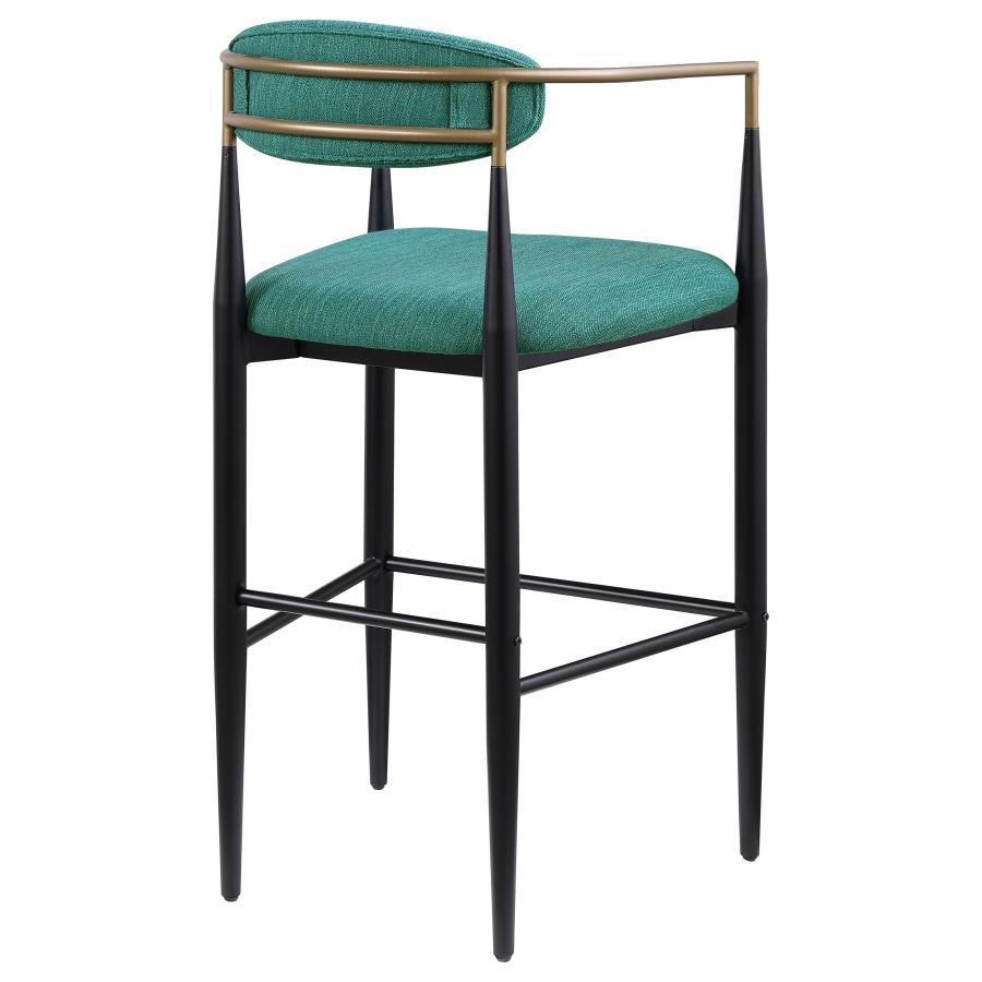 Tina - Metal Pub Height Bar Stool With Upholstered Back And Seat (Set of 2) by Coaster Fine Furniture | Bel Furniture