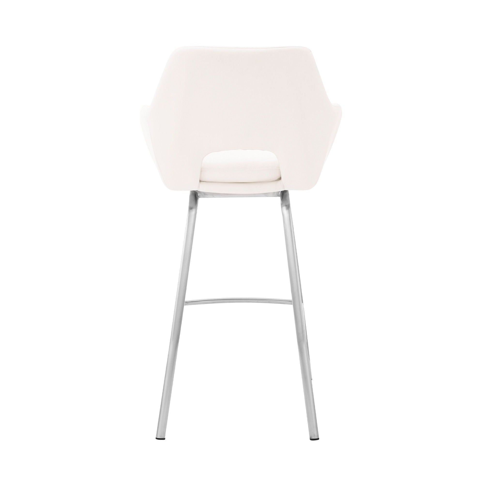 Swivel Low Back Counter Height, Bar Chair - White / Silver