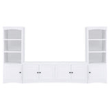 Laughlin - 4 Door Engineered Wood TV Stand - White by CoasterEveryday | Bel Furniture