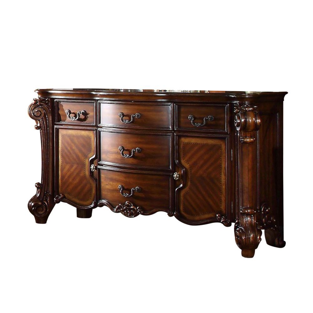 Solid Wood Five Drawer Dresser - Brown