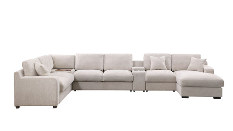 Celine - Fabric Corner Sectional Sofa With Right-Facing Chaise, Cupholders, And Charging Ports - view 32