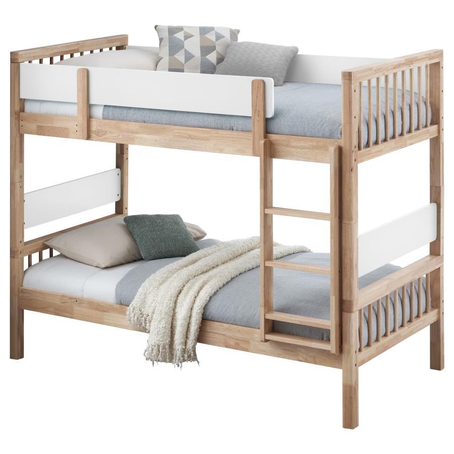Dakota - Wood Twin Over Twin Bunk Bed - Natural by Coaster Fine Furniture | Bel Furniture