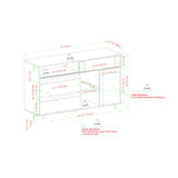 Contemporary Detailed Door Sideboard With Open Storage by Walker Edison | Bel Furniture