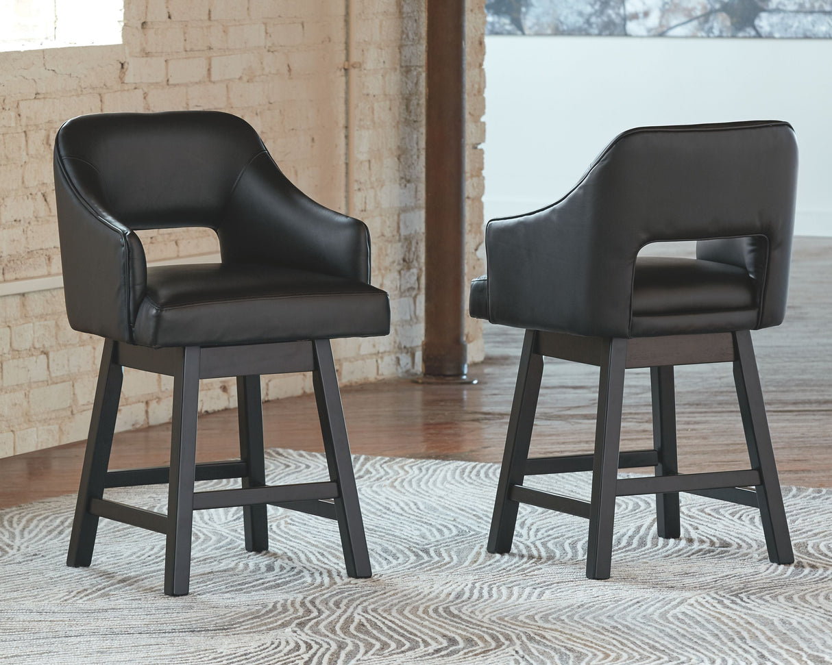 Tallenger - Upholstered Swivel Barstool (Set of 2) by Signature Design by Ashley® | Bel Furniture