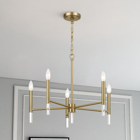 Courtyard - 5 Light Candle Chandelier - Clear / Gold - view 3