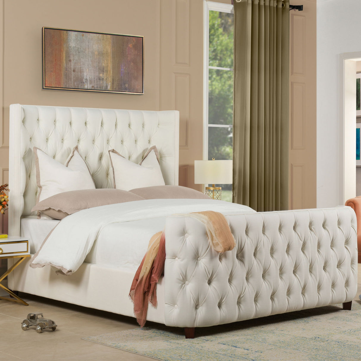 Brooklyn - Tufted Panel Bed Headboard And Footboard Set by Jennifer Taylor Home | Bel Furniture