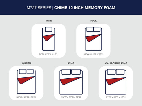 Chime 12 Inch Memory Foam - Memory Foam Mattress - view 9