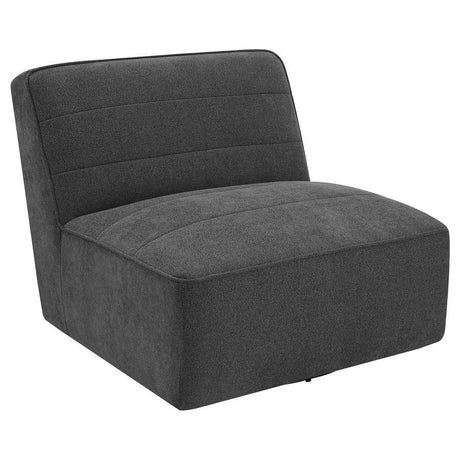 Cobie - Upholstered Armless Swivel Chair - Dark Charcoal by Coaster Fine Furniture | Bel Furniture
