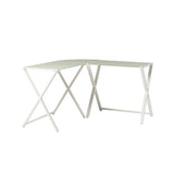 Modern X Leg L Shaped Computer Desk - White by Walker Edison | Bel Furniture