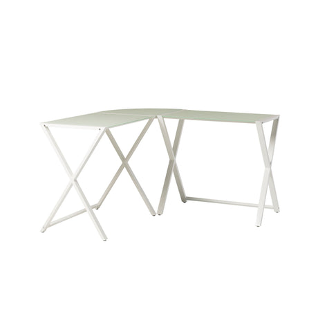 Modern X Leg L Shaped Computer Desk - White by Walker Edison | Bel Furniture