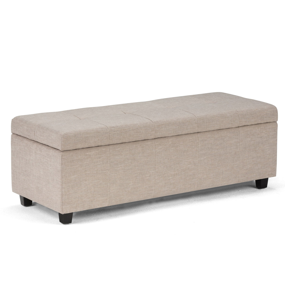 Castleford - Contemporary Storage Ottoman Pearl Silver by Simpli-Home | Bel Furniture