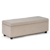 Castleford - Contemporary Storage Ottoman Pearl Silver by Simpli-Home | Bel Furniture