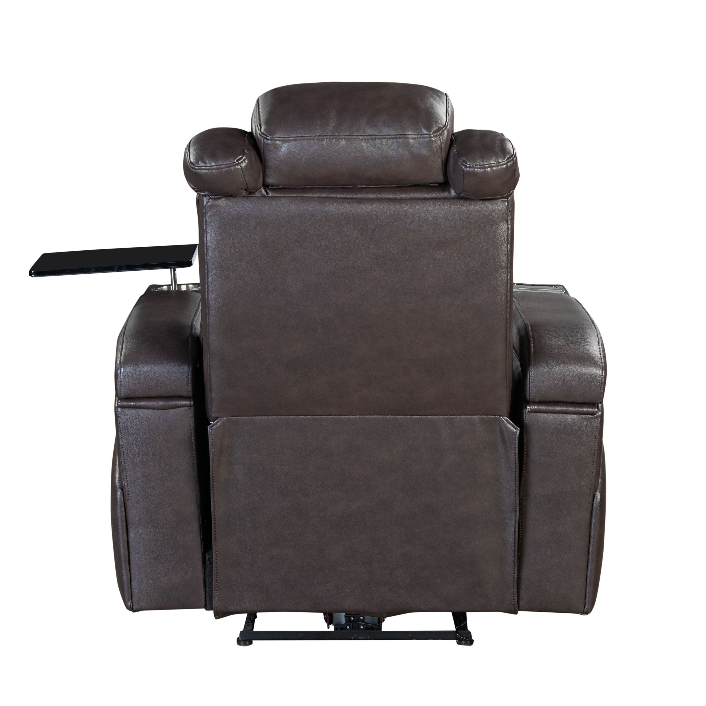 Power Recliner Home Theater Recliner With Power Adjustable Headrest, Wireless Charging Device, USB Port, Storage Arms, Cup Holder And Swivel Tray Table For Living Room