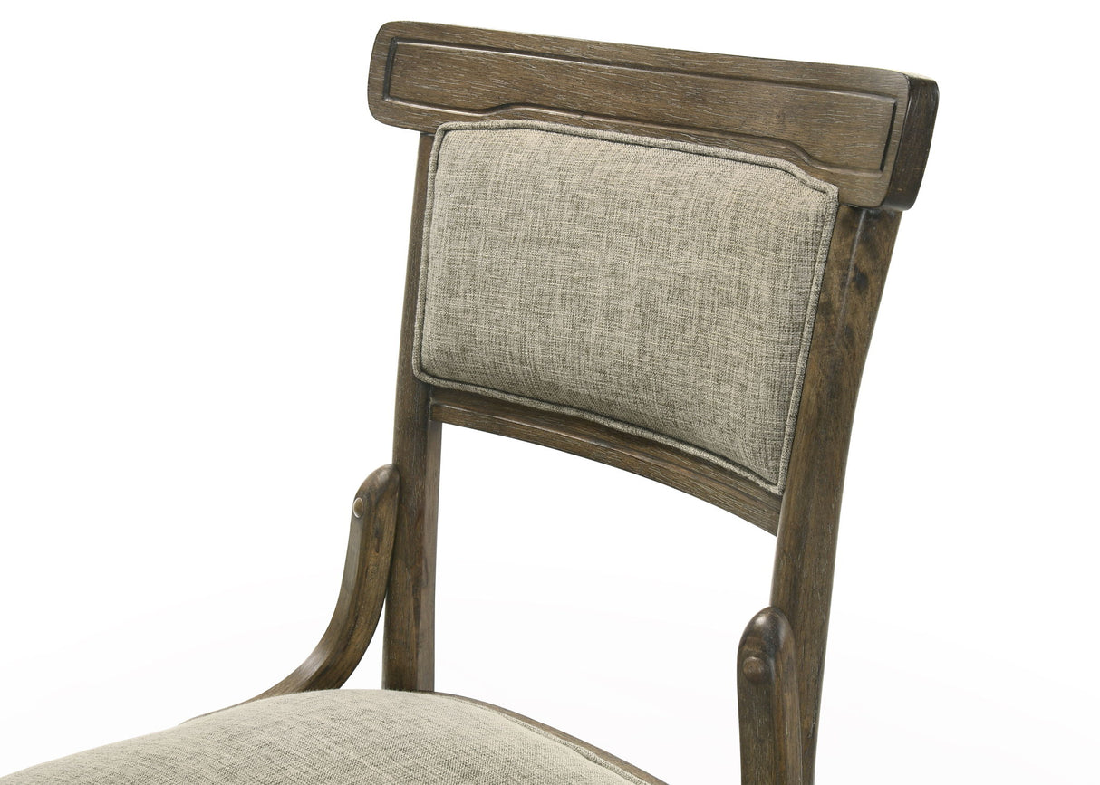 Bistro - Dining Table With Off Fabric Dining Chairs