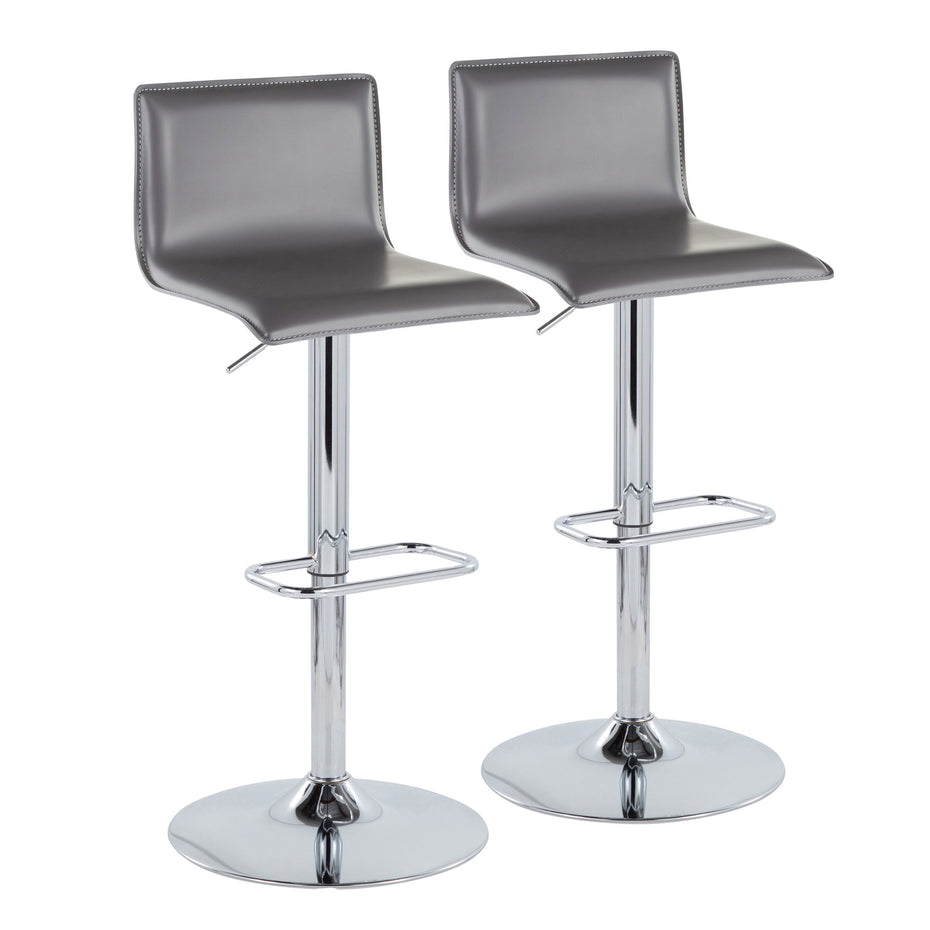 Mara - Upholste Contemporary Adjustable Barstool With Swivel With Rounded Rectangle Footrest (Set of 2)