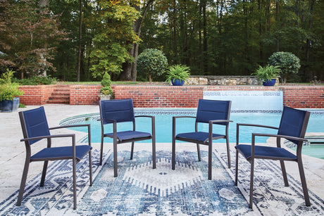Rocky Creek - Sling Arm Chair (Set of 4) - Blue / Gray - view 4