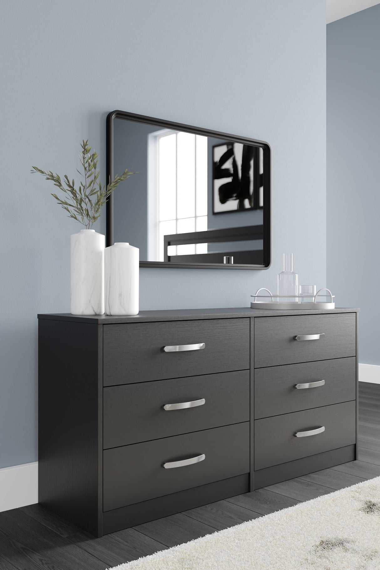 Finch - Black - Six Drawer Dresser - 29'' Height by Signature Design by Ashley® | Bel Furniture