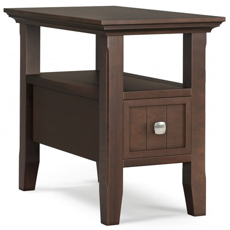 Acadian - Narrow Side Table With Drawer - Brown by Simpli-Home | Bel Furniture