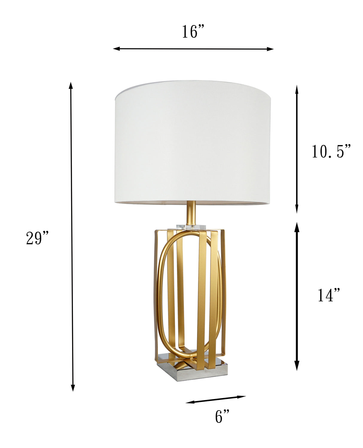 Table Lamp - Gold & White by Crown Mark | Bel Furniture