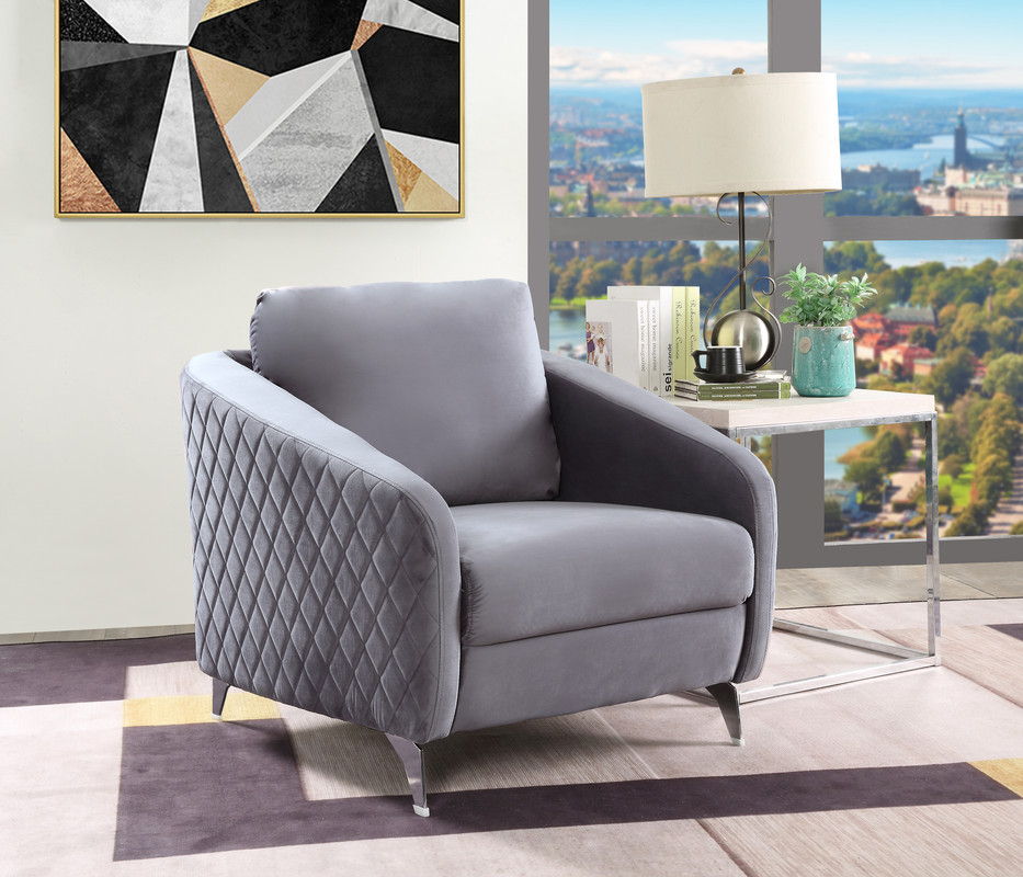 Sofia - Velvet Modern Chic Accent Armchair by Lilola Home | Bel Furniture